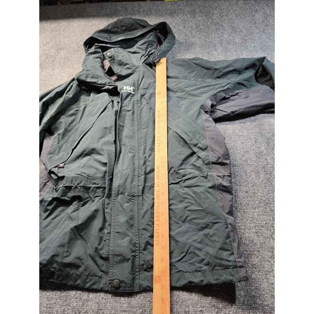 HELLY HANSEN Mens Large Waterproof HELLY-TECH Green Hooded Parka